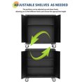 thumbnail image 3 of Garvee Tool Cabinet, 35.4" Metal Storage Cabinet with Wheels and Lock for Garage, Warehouse, Office, Black, 3 of 9