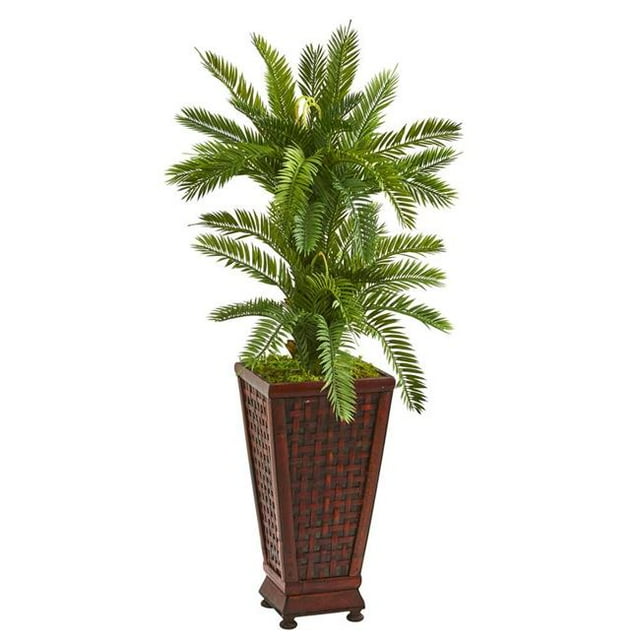 Nearly Natural 9203 3.5 in. Double Cycas Artificial Plant in Decorative Planter