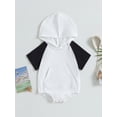 thumbnail image 2 of Wassery Baby Girls Boys Romper 6M 12M 18M 24M Baby Short Sleeve Hooded Newborn Contrast Color Summer Bodysuit Clothes for Girls Boys, 2 of 8