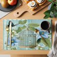 thumbnail image 2 of Birds Cage Placemats Set of 12 Spring Botanical Blue Floral Place Mats Indoor Wipeable Table Mats Washable Cloth Dining Table Placemats for Kitchen Holiday Party Home Decor 13x19 Inch, 2 of 9