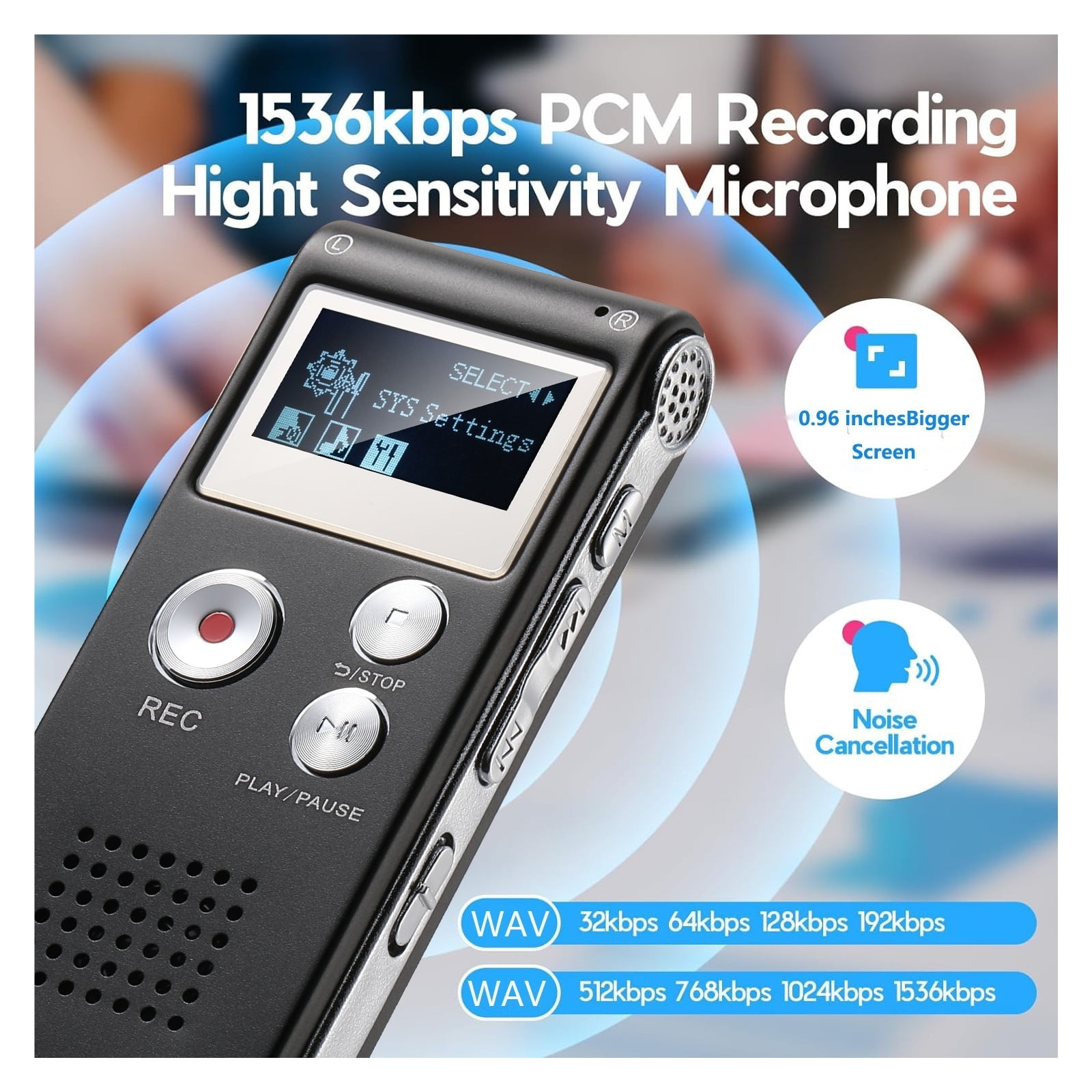 Digital Recorder Mini Voice Recorder Upgraded Small Recorder with MP3&USB for Lectures ,Multi-Function
