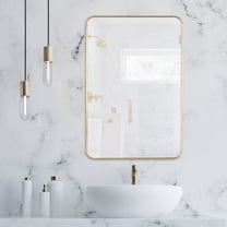 24x36 Gold Rectangle Wall Mirror