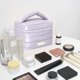 thumbnail image 4 of Bolsa de cosméticos de gran capacidad - Organizador de maquillaje de viaje - Material de tela suave - 23x16,5x15,5cm - Negro, Rosa, Plata, 4 of 7