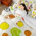 thumbnail image 4 of Castle Fairy Teens Volleyball Soccer Football Baseball Bedding Comforter Set 7 Pieces,Sport Gamer Full Bedding Set Lightweight,Abstract Graffiti Splash Fitted Sheet Flat Sheet,Breathable Home Decor, 4 of 8