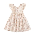 thumbnail image 1 of Zshosam Robe Fille Robe Fille Été Manches à Volants en Maille Ligne A Décontractée Robe de Fête avec Poches pour Enfants Taille 8T 9T,(Rose 8-9 Ans), 1 of 9