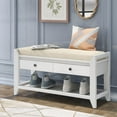 thumbnail image 1 of Spacious Pine Wood Bench for Family - Sliding Drawers & Cushion, 5 Shades, 1 of 19