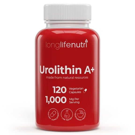 LongLifeNutri Urolithin A  1000mg - 120 Vegetarian Capsules, Supplement for Cell Function