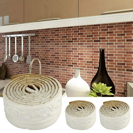 

activity Home Wall Stickers 3Pc Flexible Wall Molding Trim Self Adhesive 3D Foam Waist Line Skirting Line Wall Sticker Edge Border Floor Baseboard For Diy activity Home Wall Decor