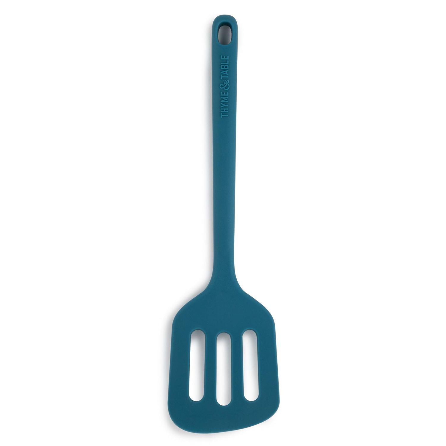 Thyme & Table Spatule à Fente en Silicone Bleue
