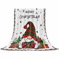 thumbnail image 2 of Christmas Gnome Throw Flannel Blanket 40x60In Red Green Winter Dwarfs Xmas Box Gifts Super Soft Cozy Bed Blanket, Lightweight Plush Fuzzy Bed Throw for Bedroom Sofa Couch Living Room, 2 of 4