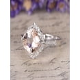 thumbnail image 2 of Limited Time Sale: 1.25 Carat Peach Pink Morganite (cushion cut Morganite) and Diamond Engagement Ring in 10k White Gold, 2 of 2