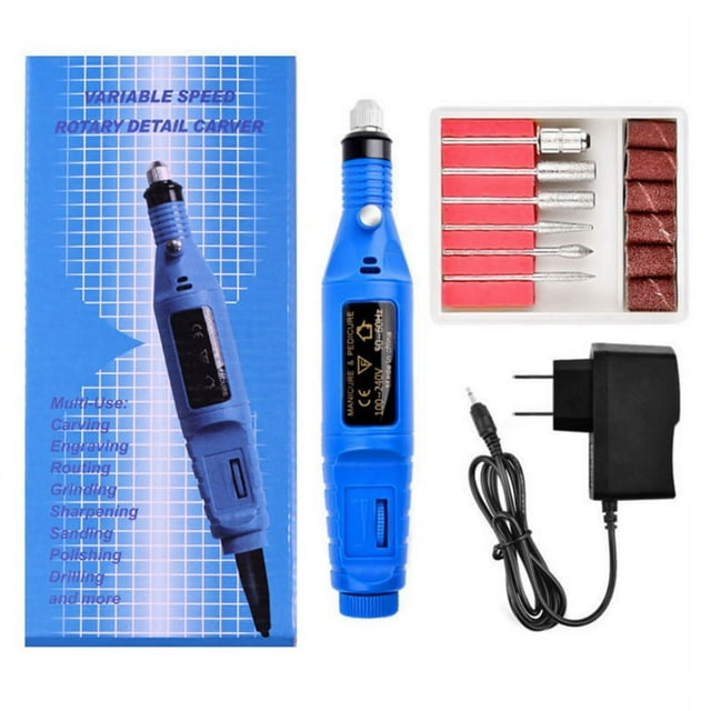 Electric Nail Drill File Machine Electric Manicure Machine Nail Drill Bits Kit Nail File Art Tool Pedicure Gel Polish Remover Portable Electric Acrylic Nail Drill File Buffer Machine Kit