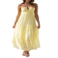 thumbnail image 1 of Robe Longue Y2k pour Femmes Bretelles Spaghetti Col en V Robe Maxi Dos Nu Vacances Anniversaire Plage Robe d'Été, 1 of 9
