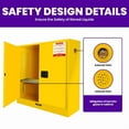 thumbnail image 2 of Industrial 30 Gallon Flammable Storage Cabinet, Fire and Explosion-Proof, Double-Layered Steel, Safety Cabinet, Yellow, 2 of 7