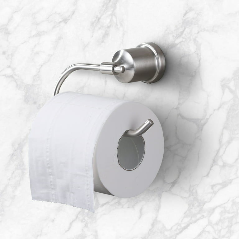 WOWOW Bathroom Toilet Paper Holder, 304 Stainless Steel Bath Toilet Tissue Holder Wall Mount, Matte Black
