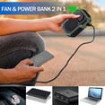 thumbnail image 3 of Ventilador portátil con clip para cintura de 6000 mAh, 2 en 1, fuerte flujo de aire, 3 velocidades, ventilador recargable con clip para cinturón con puerto USB para trabajos al aire libre, g, 3 of 5