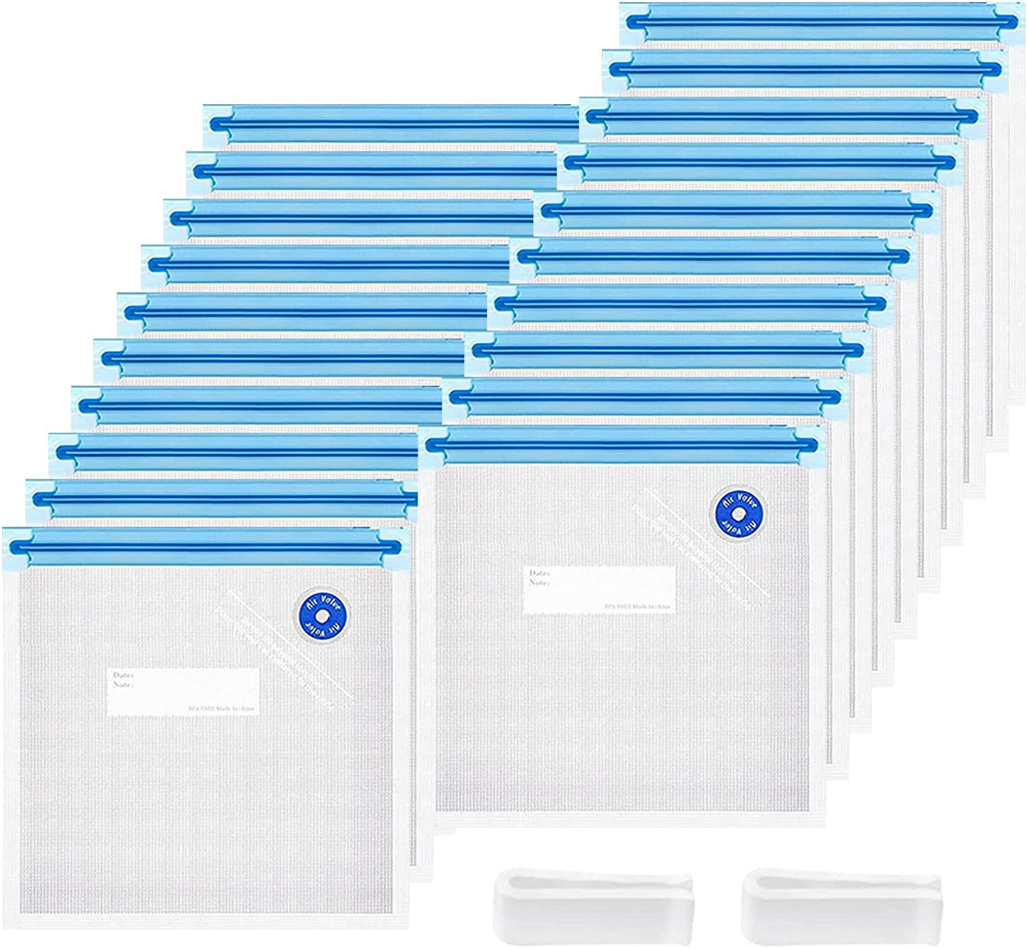 Reusable Sous Vide Bags, 20 PCS 8.5"x8" Vacuum Sealer Zipper Bags for