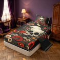 thumbnail image 2 of Homewish Death Skull Twin Sheets, Hippie Mushroom Flower Bedding, 3pcs, 1 Flat Sheet, 1 Fitted Sheet and 1 Pillowcase, 2 of 6