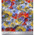 thumbnail image 1 of Soimoi Rayon Fabric Flower Artistic Print Fabric by Yard 42 Inch Wide, 1 of 3