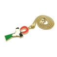 thumbnail image 2 of iJewelry2 Ancient Egyptian Afro-American Colored ANKH Cross with Africa Motif Gold Tone Cuban Chain Pendant Necklace 20'', 2 of 5