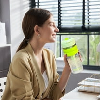 Kraoden Large Capacity Fitness Sports Water Bottle, Edibility Grade Plastic, Leakproof Locking Cover, Hand Strap, Stirring Filter, Food Safe, for Gym, Outdoor, Office, Sports Activities