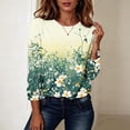 thumbnail image 4 of Perfectbot Women's Vintage Floral Print Crew Neck T-Shirt Long Sleeve Casual Boho Flower Tee Top, 4 of 8