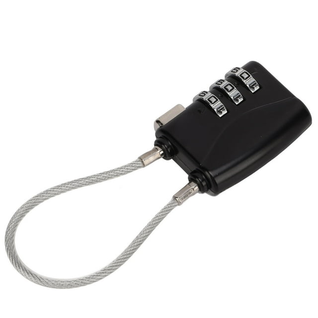 Password Cable Lock, TSA Approved Secure Zinc Alloy Steel Wire Durable 3 Dial Combination For Suitcase Baggage Cabinet Locker