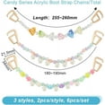 thumbnail image 2 of 6Pcs 3 Styles Candy Series Acrylic Boot Strap Chains with Plastic Shoe Strap Buckle Clasps Golden 255~260mm 2pcs/style, 2 of 7