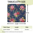 thumbnail image 2 of Pioneer Flower Floral Print Pattern Square Fitted Tablecloth with Elastic Edge,Square Table Cover,Washable Elastic Table Cover for Home Kitchen Party Decor 34"x34", 2 of 6