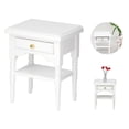 thumbnail image 4 of 1:12 White Mini Bedroom Furnishing Articles Wooden Bedside Table Model, 4 of 4