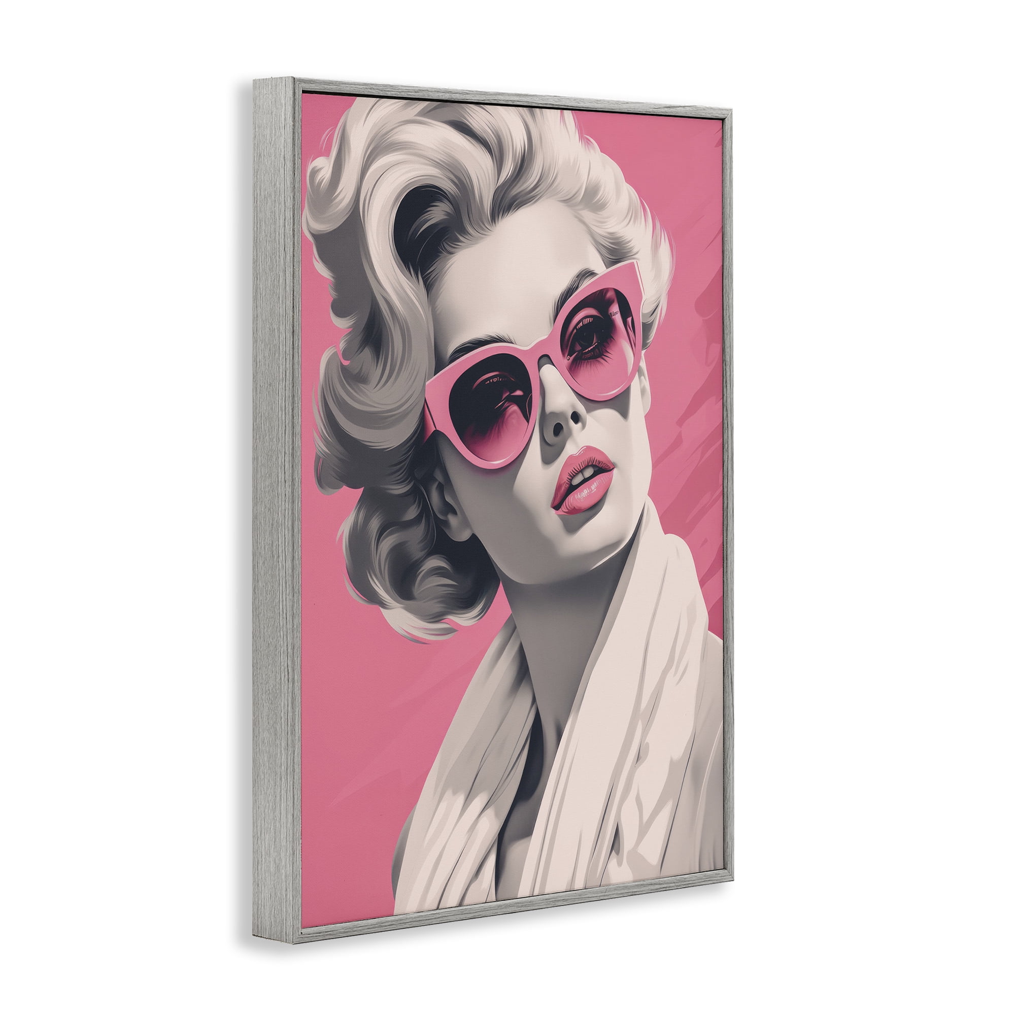 Stupell Industries Retro Chic Glamour Gray Framed Giclee Art, design by Andrea Haase