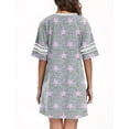 DreamFish Nightgowns for Women V Neck Short Sleeve Knee Length Sleep