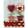 thumbnail image 2 of Valentine 3 Potted Heart Flowers Welcome Sign, 2 of 4