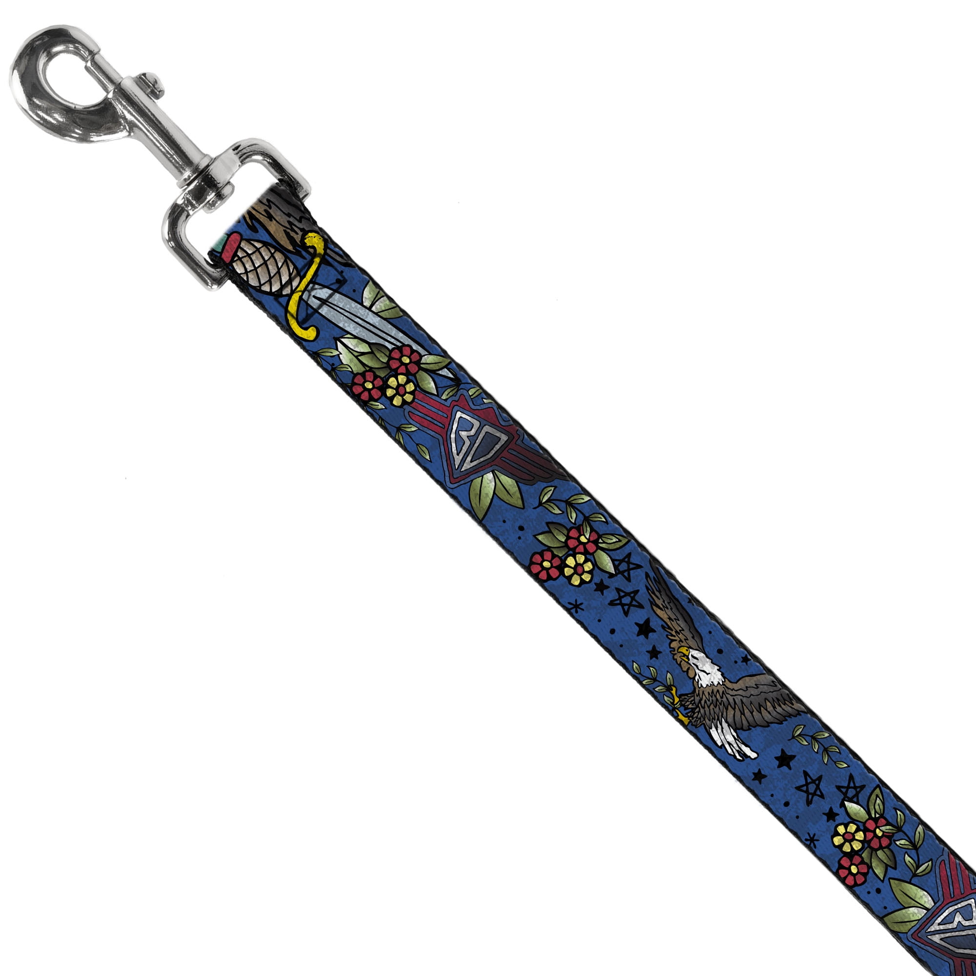 Buckle-Down Pet Leash, Dog Leash, Truth And Justice Close Up Blue, 6 Feet Long 1.0 Inch Wide