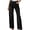Black, variant on Women's Casual High Waisted Jeans with Rhinestone Wash Distressed Denim Pants Stretch Button Wide Leg Loose Pockets Denim Pants