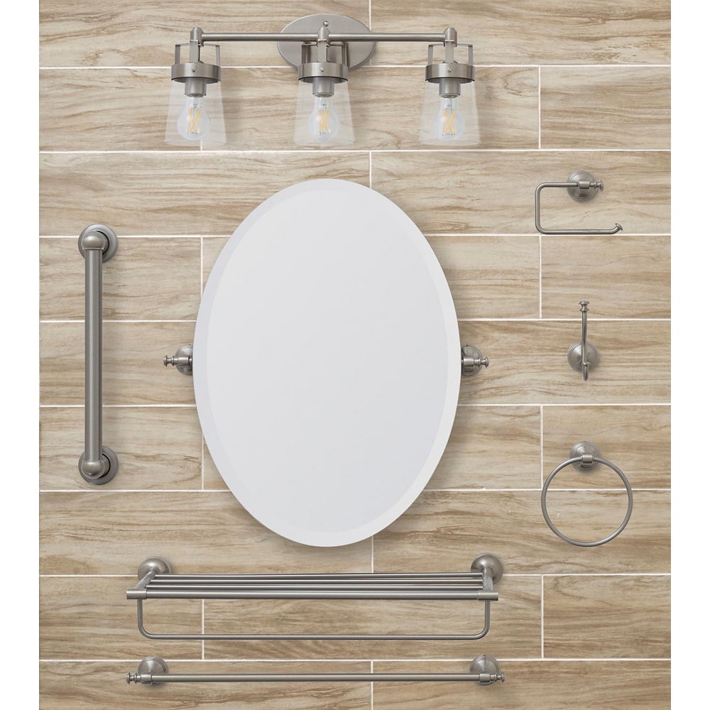 Better Homes and Gardens Safford Towel Ring, Wall Mounted Bathroom Towel Holder, Satin Nickel
