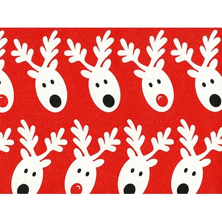 Pack of 1, Tipsy Reindeer 30" x 417' Half Ream Roll Gift Wrap for Holiday, Party, Kids' Birthday, Wedding & Special Occasion Packaging