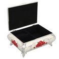 thumbnail image 4 of Vintage Jewelry Box, Gift Box Trinket Box Rectangular  For Ladies Girls Silver White Red Rose, 4 of 8