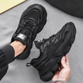 thumbnail image 2 of Men'S Fashionable Dad Shoes for Spring,| Lightweight, Breathable, Thick-Soled ,Ideal for Running, Walking, and Evening Events Reflective Details Canvas Sneakers, 2 of 5