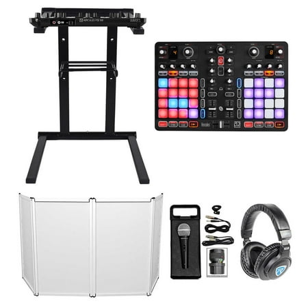 Hercules P32 DJ USB MIDI DJ Controller w/32-Pads+Facade+Stand+Headphones+Mic