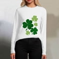 thumbnail image 6 of UngA St Patricks Day Shirt Women Lucky Shamrock Long Sleeve Tshirt Saint Patricks Day Green Clover Tee Top,Size S, 6 of 8