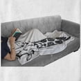 thumbnail image 6 of Black and White Soft Flannel Fleece Throw Blanket, Graphic of Safari Giraffe Tall Neck Spots West Wild Character, Cozy Plush for Indoor and Outdoor Use, 50" x 70", Grey White, by Ambesonne, 6 of 6