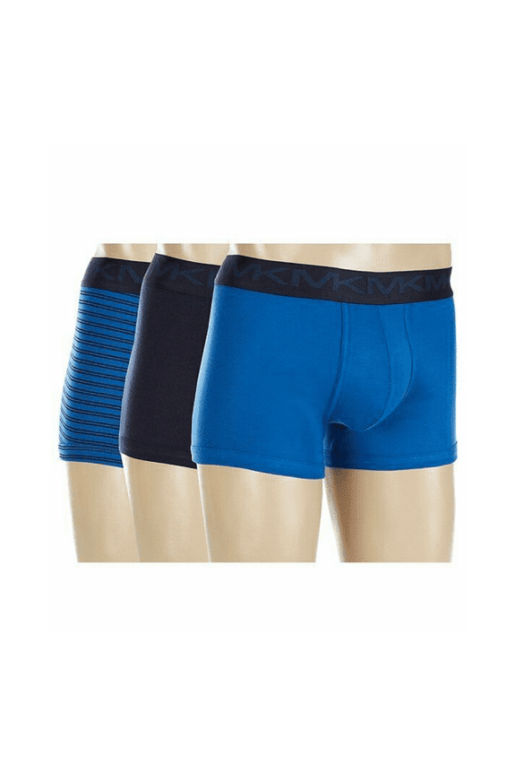 3-Pack Men's 100% Cotton Performance Trunks MARINE MULTI S