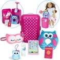 thumbnail image 6 of Sophia's Hot Pink Rolling Suitcase & 7-Piece Travel Accessory Set for 18" Dolls, 6 of 8