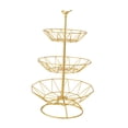 thumbnail image 4 of Organizador decorativo elegante y multifuncional de 3 niveles para cestas de frutas Oro, 4 of 9