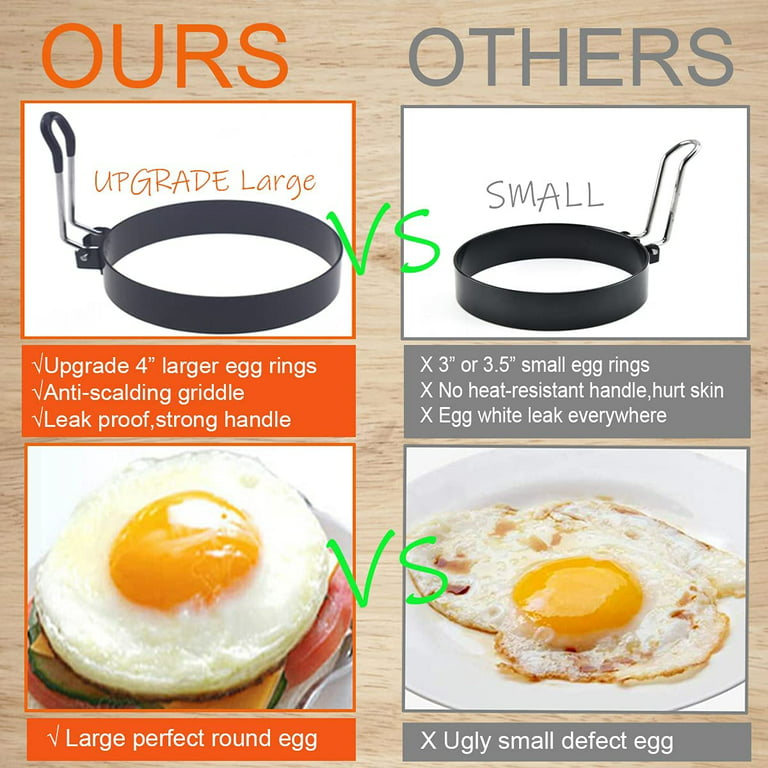 Choice 3 Non-Stick Egg Ring with Foldable Handle - 2/Pack