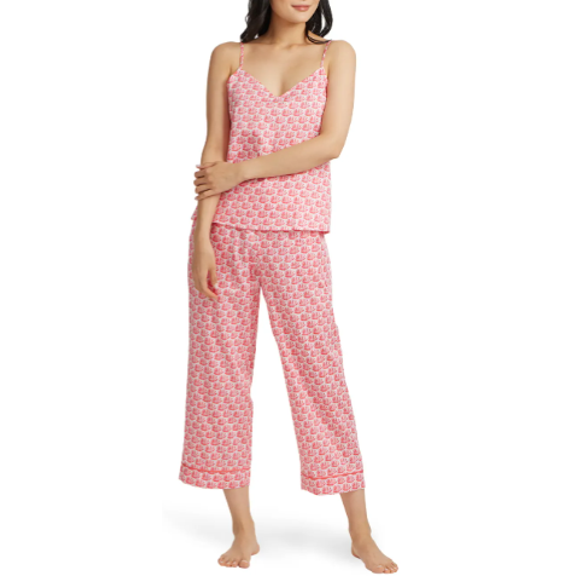BEDHEAD Seashells Printed Cropped Pajama Set, US Medium, NWOT