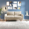 thumbnail image 5 of Enor Furniture Anacapa 58" Round Arm Upholstered Velvet Loveseat in Beige, 5 of 13