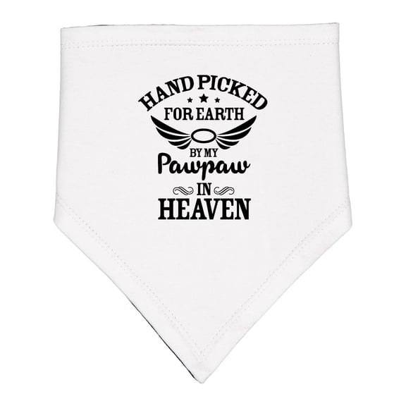 Inktastic Handpicked for Earth by My Pawpaw in Heaven with Angel Wings Baby Bandana Bib