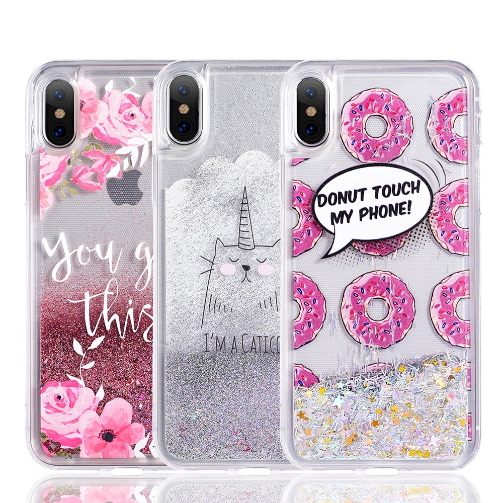 Beautiful Liquid Glitter Waterfall Cellphone Case for iPhone Xs , iPhone X